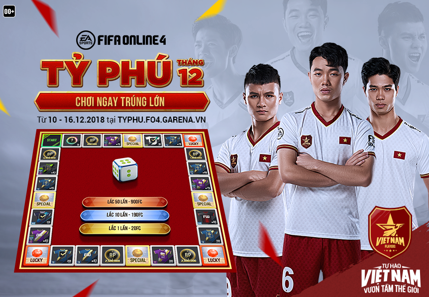 Fifa Online 4 Việt Nam – Tỷ Phú Tháng 12 – Thêm Cơ Hội Săn Cầu Thủ Việt Nam  Cho Game Thủ Fo4