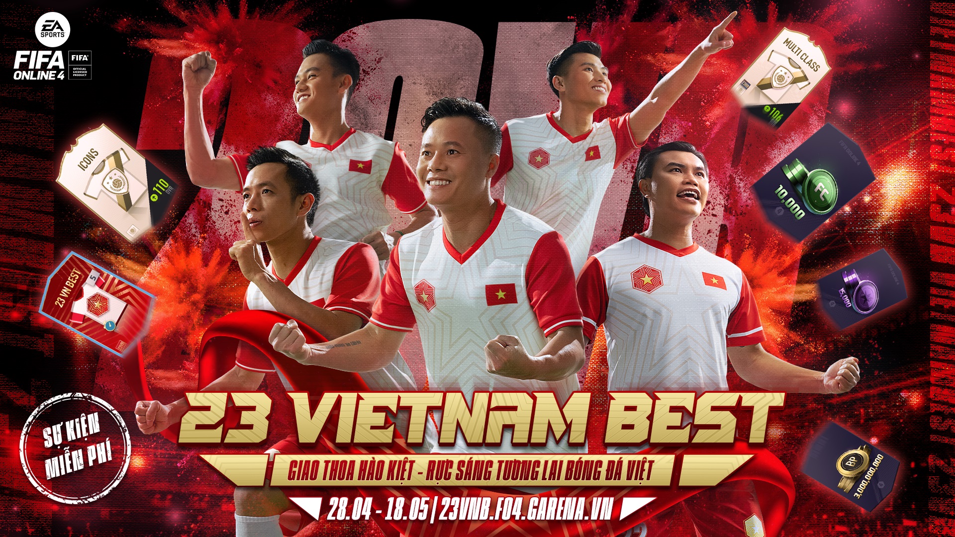 FIFA Online 4 - 23 Vietnam Best: Sự kiện nhận FC, Icons… miễn Phí